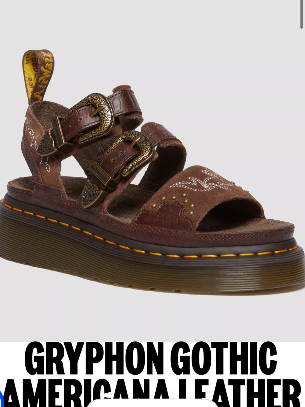 ISO Dr. Martens Brown Gryphon Quad Sandals